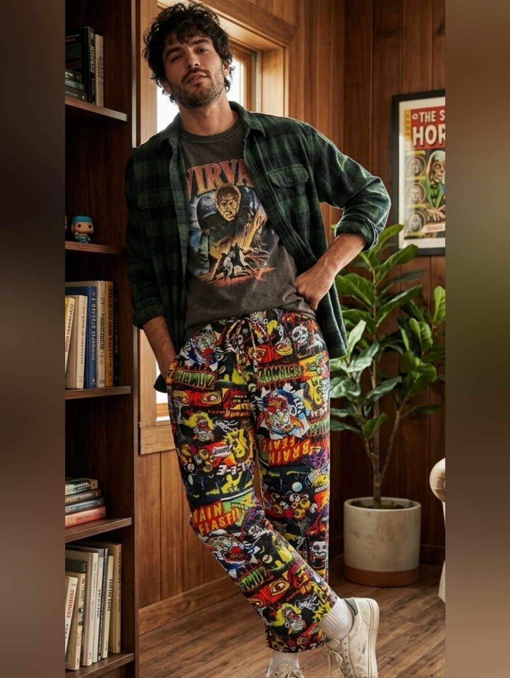 Joe Boxer Halloween Zombie Killer Clown Comic Pajama Pants 100% Cotton L